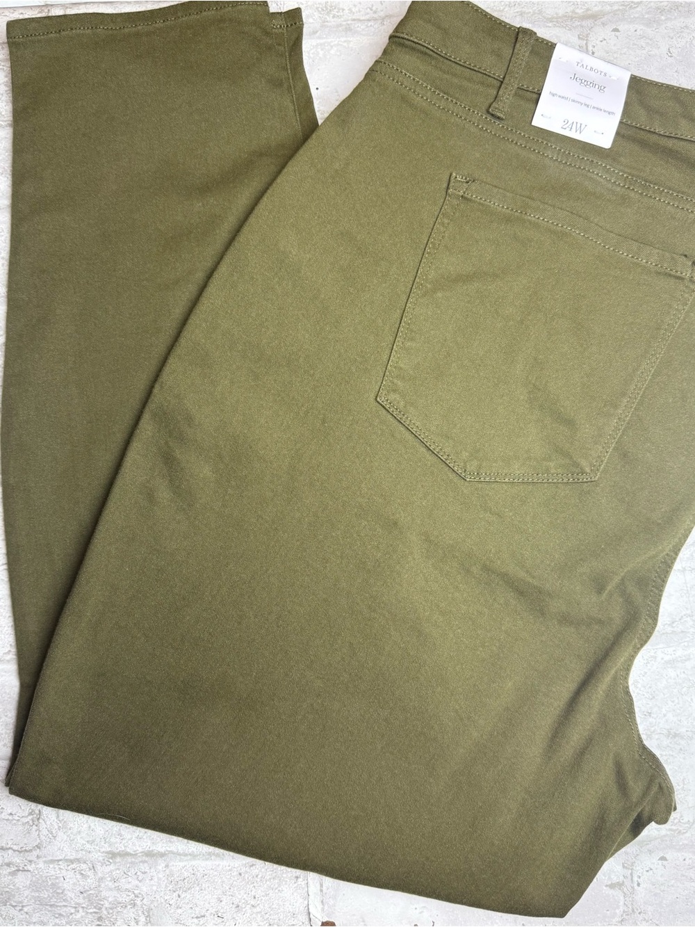 Talbots Dark Green Solid Jeggings Ankle Jeans Slimming High Rise NEW NWT 24W😍